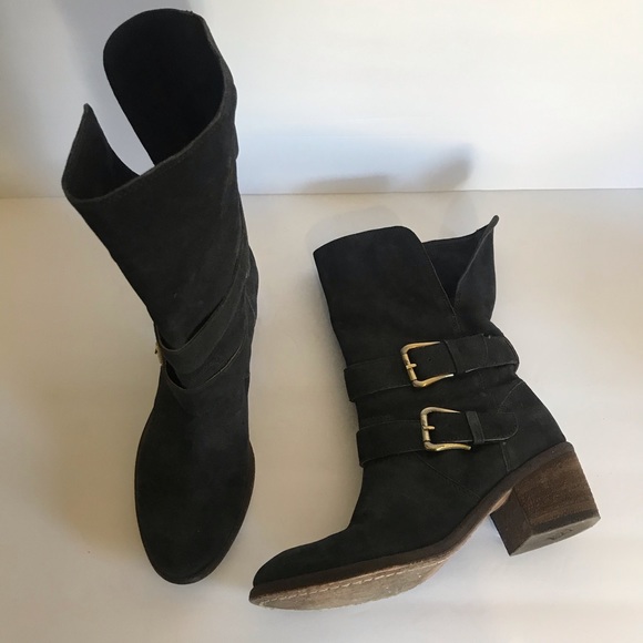 SOLD Donald J Pliner DANEE Boots Gray Suede - Picture 4 of 7